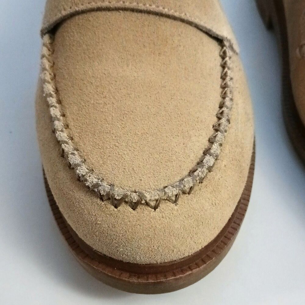 Kelsi Dagger Brooklyn Abner Suede Loafers Whipstitch Penny Womens 10 - Picture 7 of 9